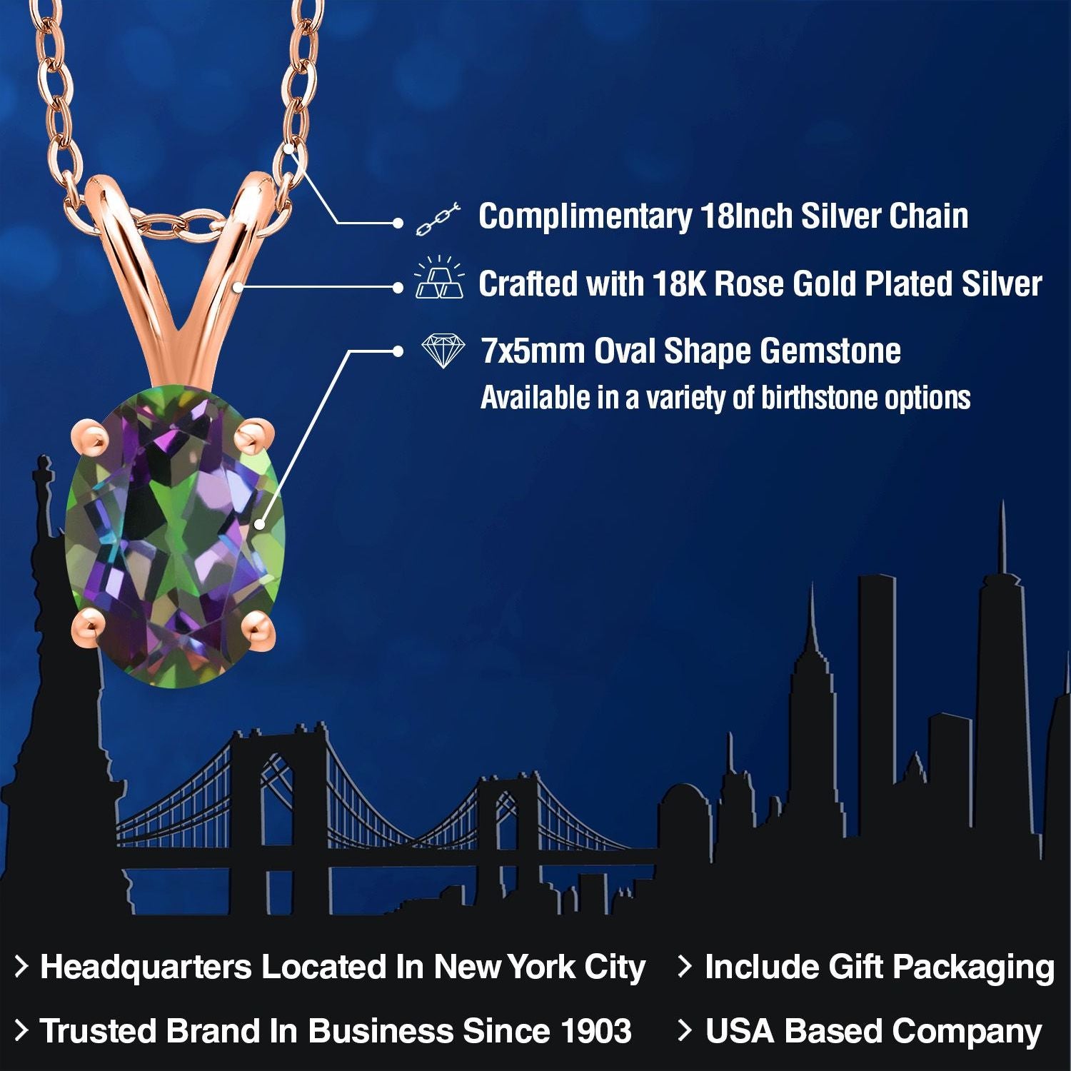 Pendant in 925 Rose Gold Plated Silver