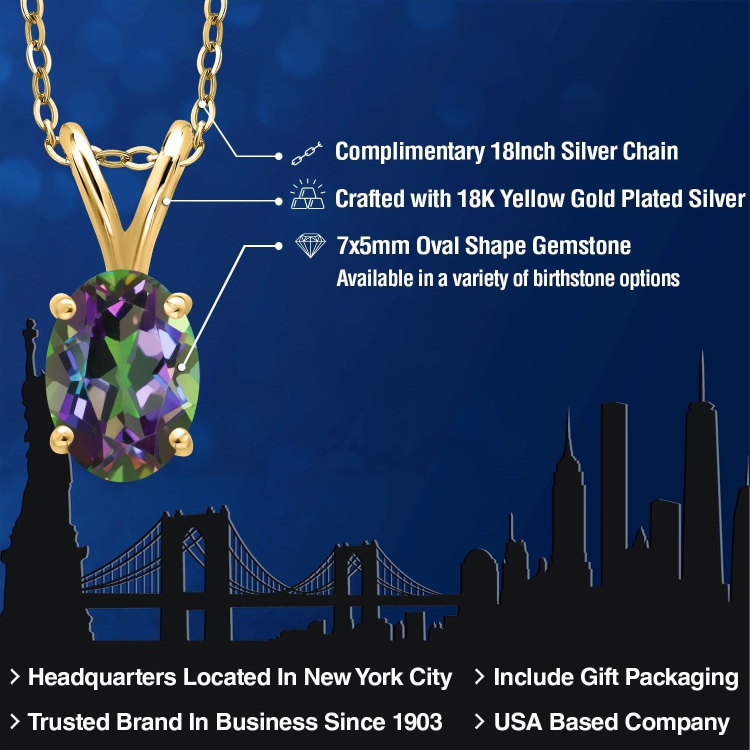 Pendant in 925 Yellow Gold Plated Silver