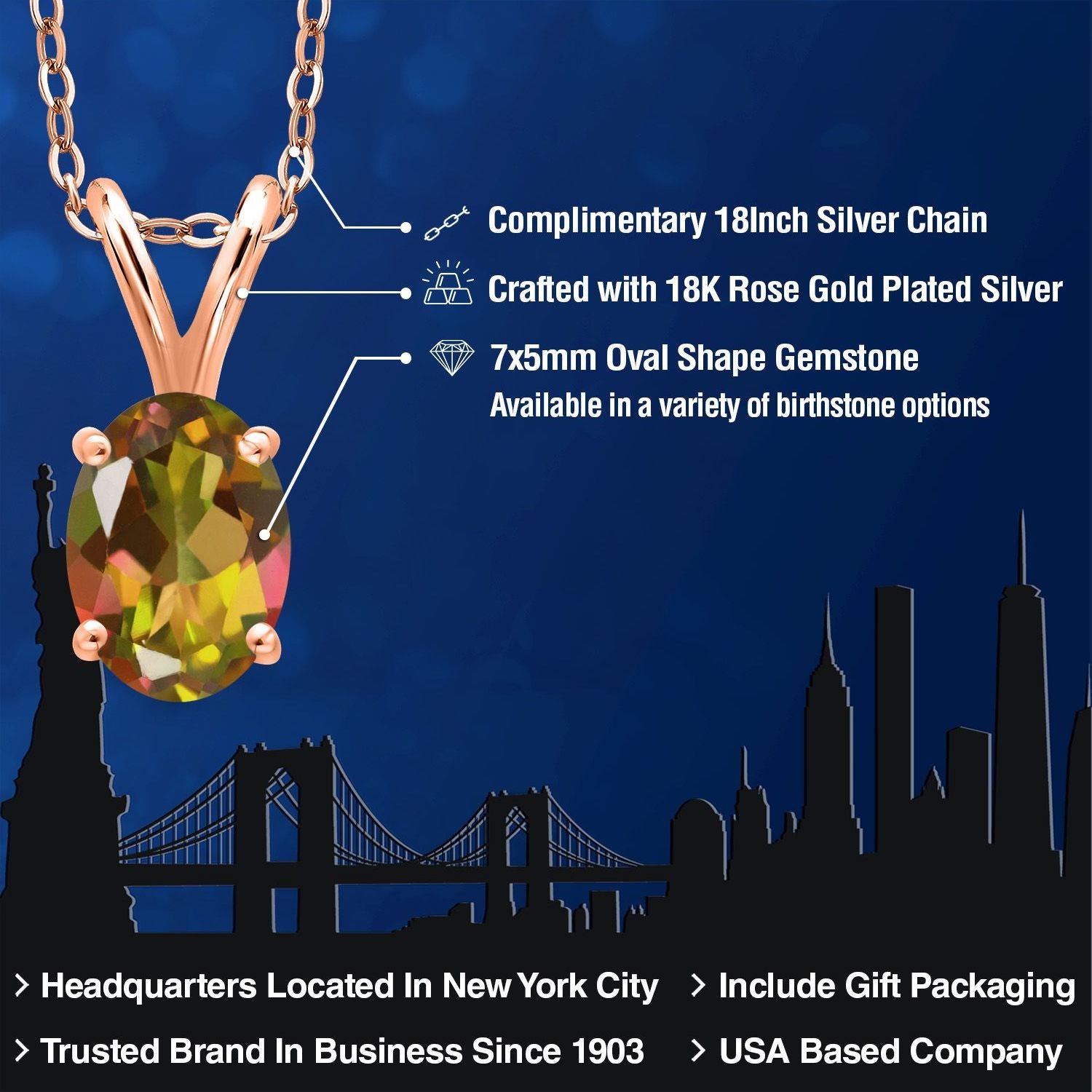 Pendant in 925 Rose Gold Plated Silver