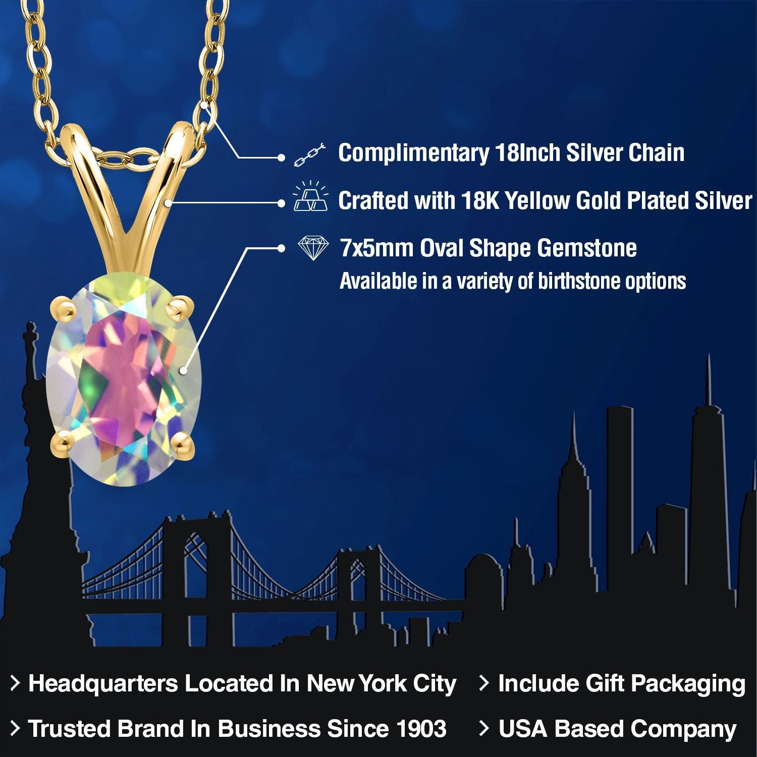 Pendant in 925 Yellow Gold Plated Silver