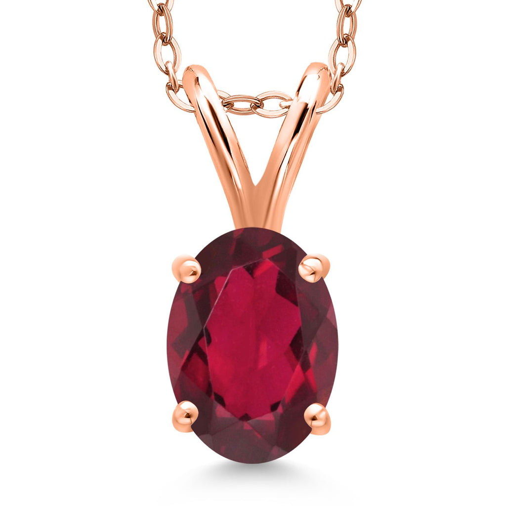 Ruby Red Mystic Topaz_Pendant in 925 Rose Gold Plated Silver