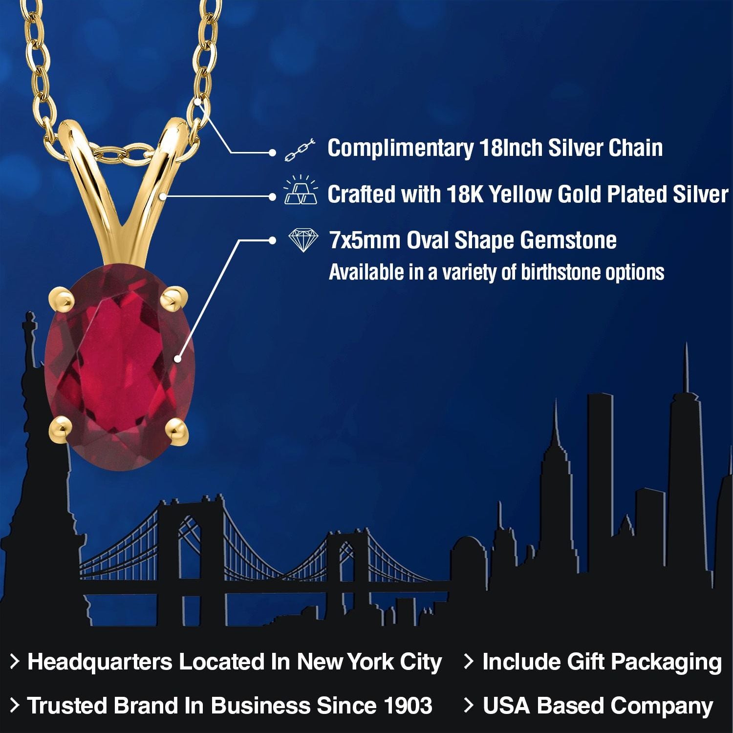 Pendant in 925 Yellow Gold Plated Silver
