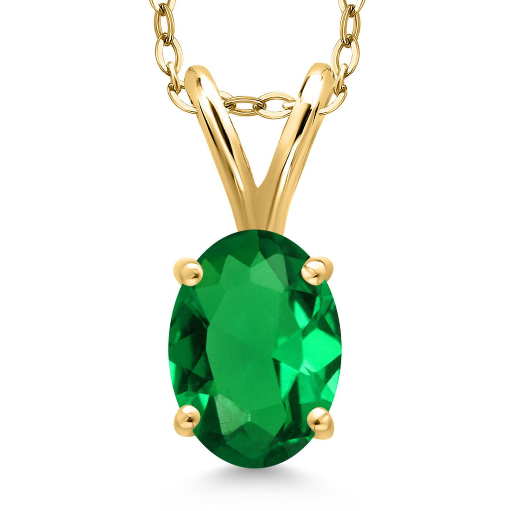 Nano Emerald - May_Pendant in 925 Yellow Gold Plated Silver