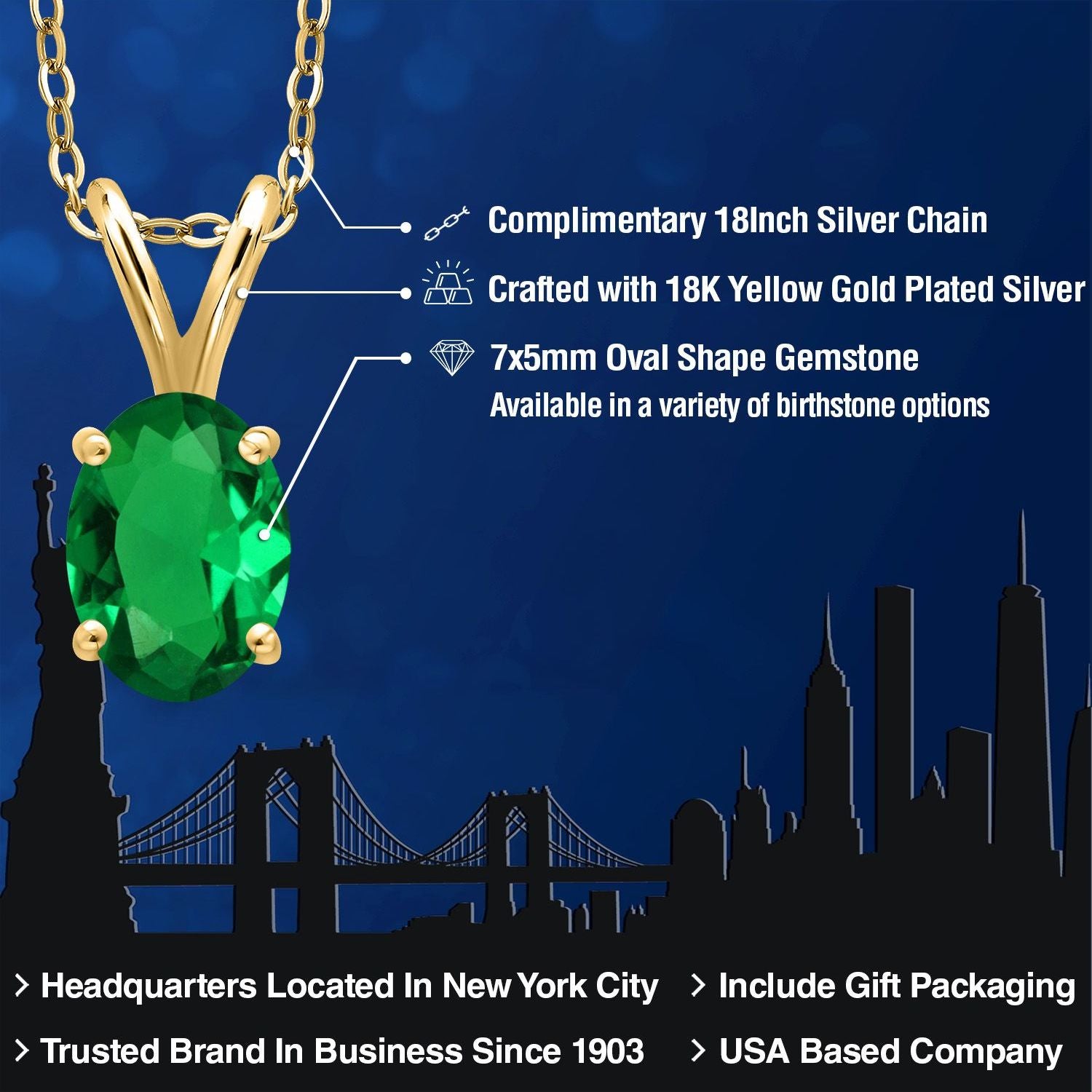 Pendant in 925 Yellow Gold Plated Silver