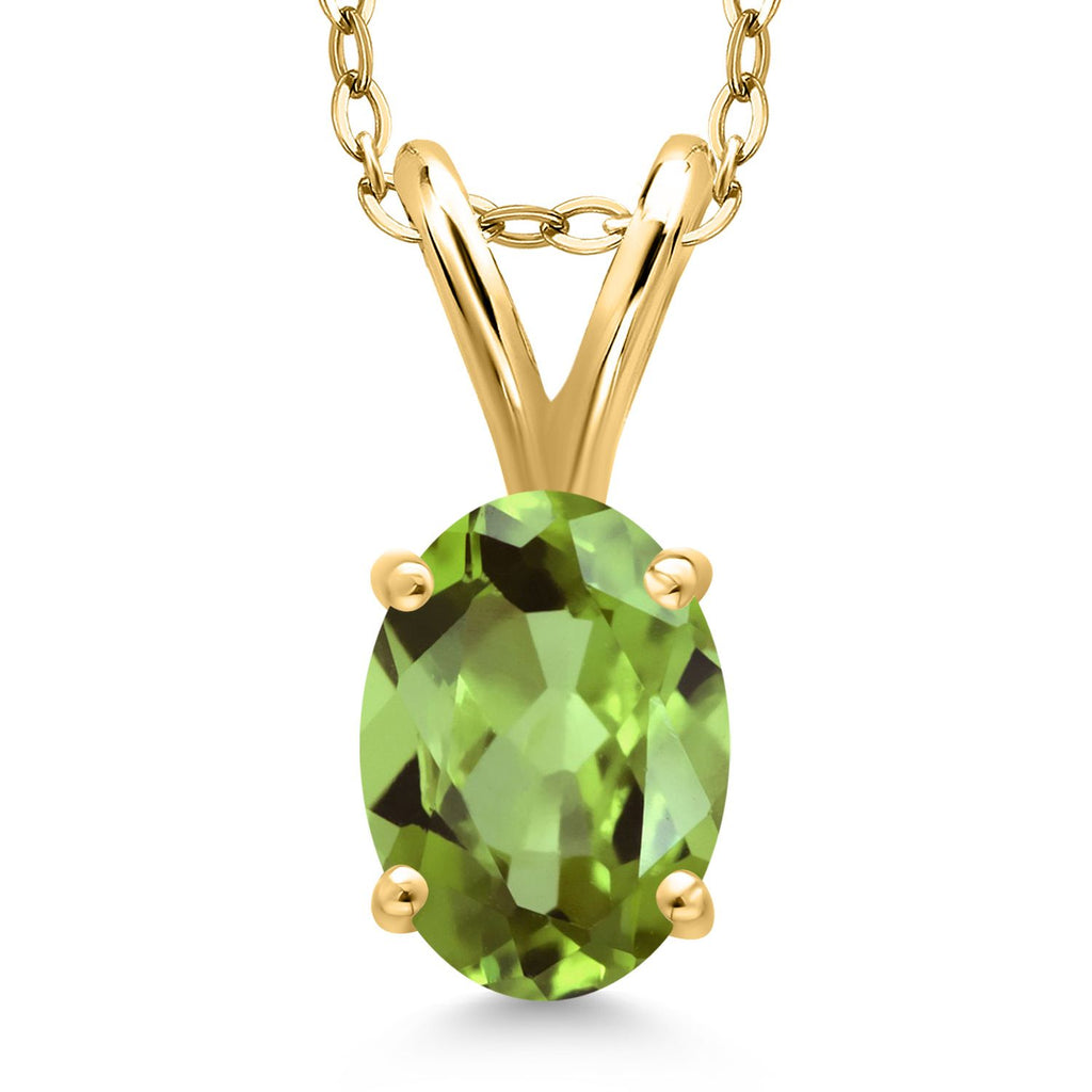 Peridot - August_Pendant in 925 Yellow Gold Plated Silver