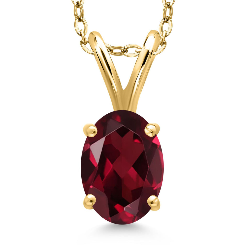 Rhodolite Garnet_Pendant in 925 Yellow Gold Plated Silver