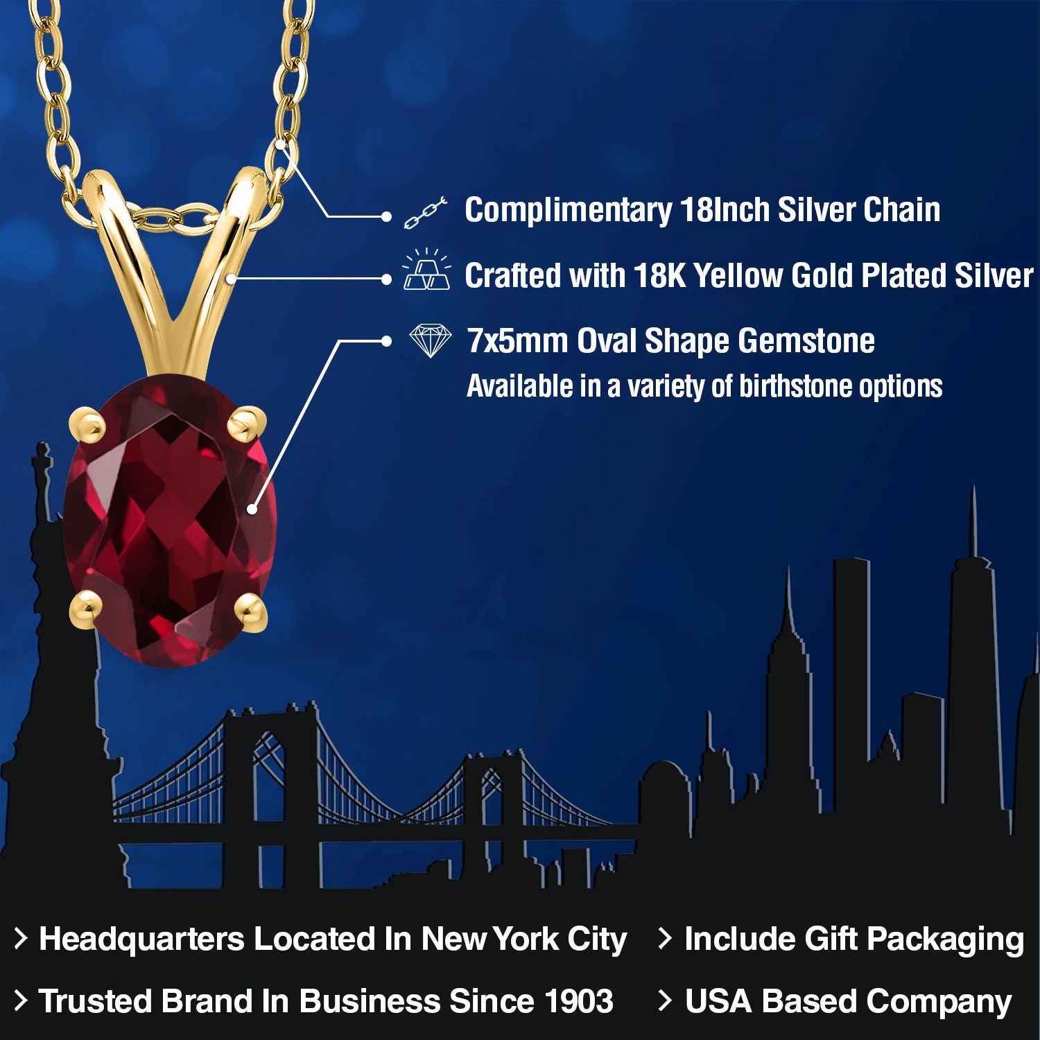 Pendant in 925 Yellow Gold Plated Silver