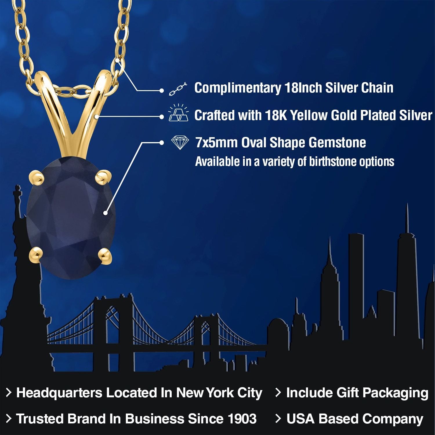 Pendant in 925 Yellow Gold Plated Silver