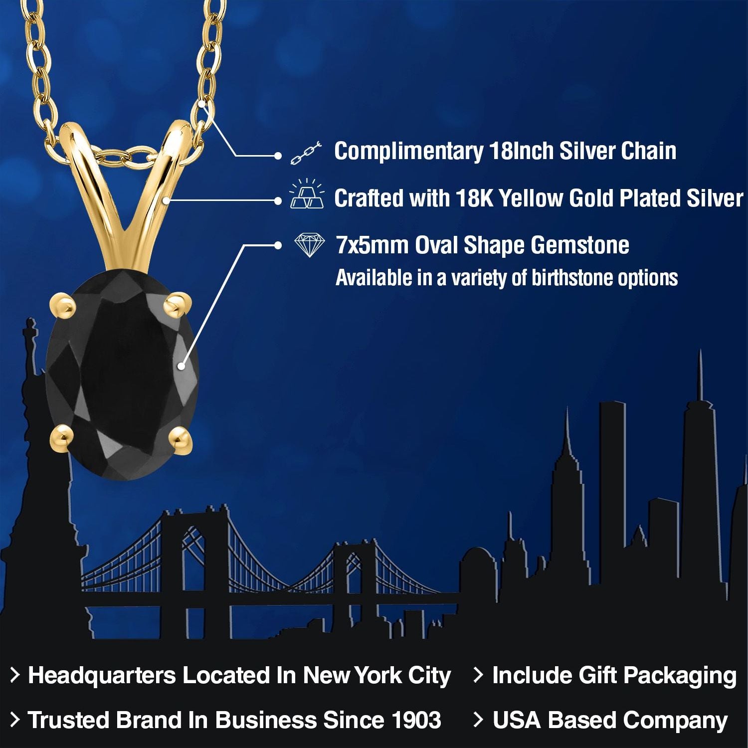 Pendant in 925 Yellow Gold Plated Silver