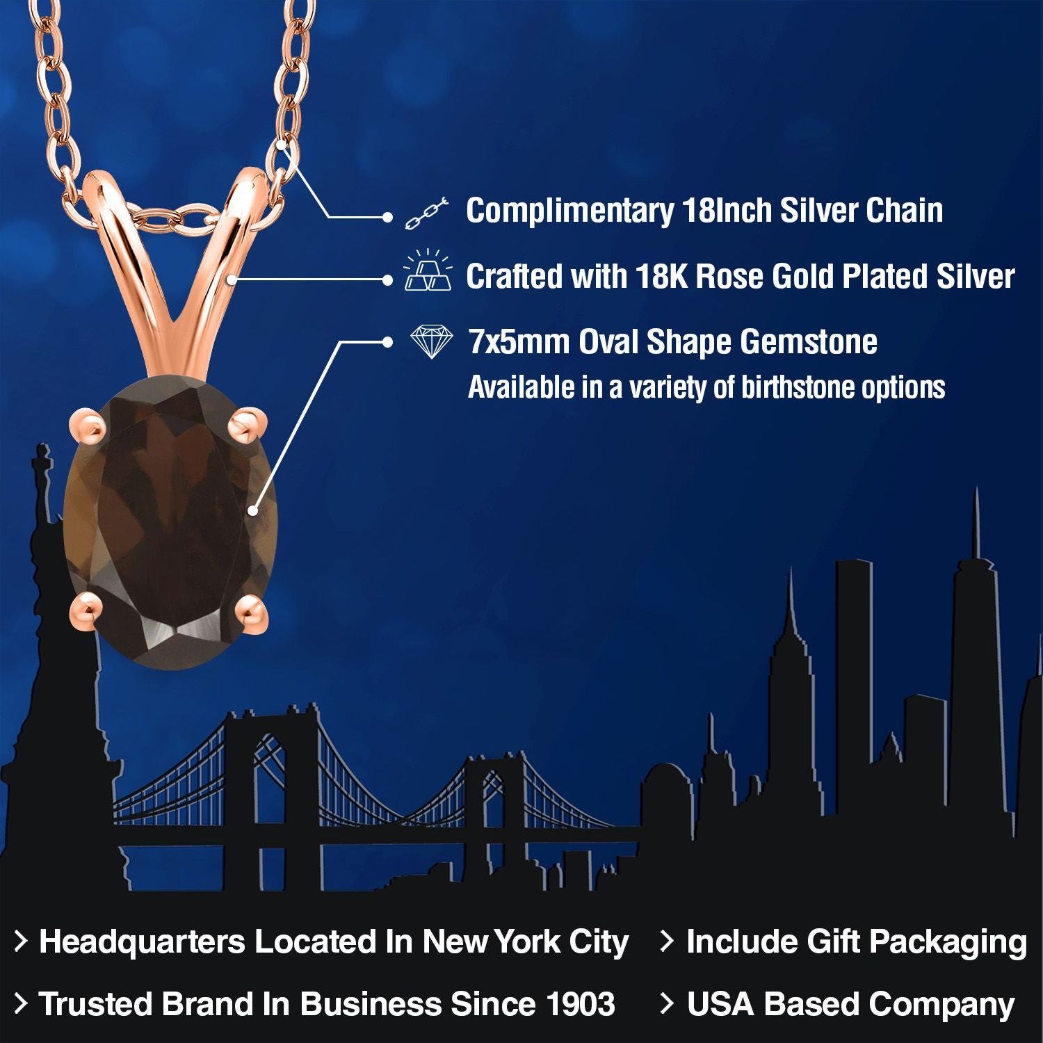 Pendant in 925 Rose Gold Plated Silver