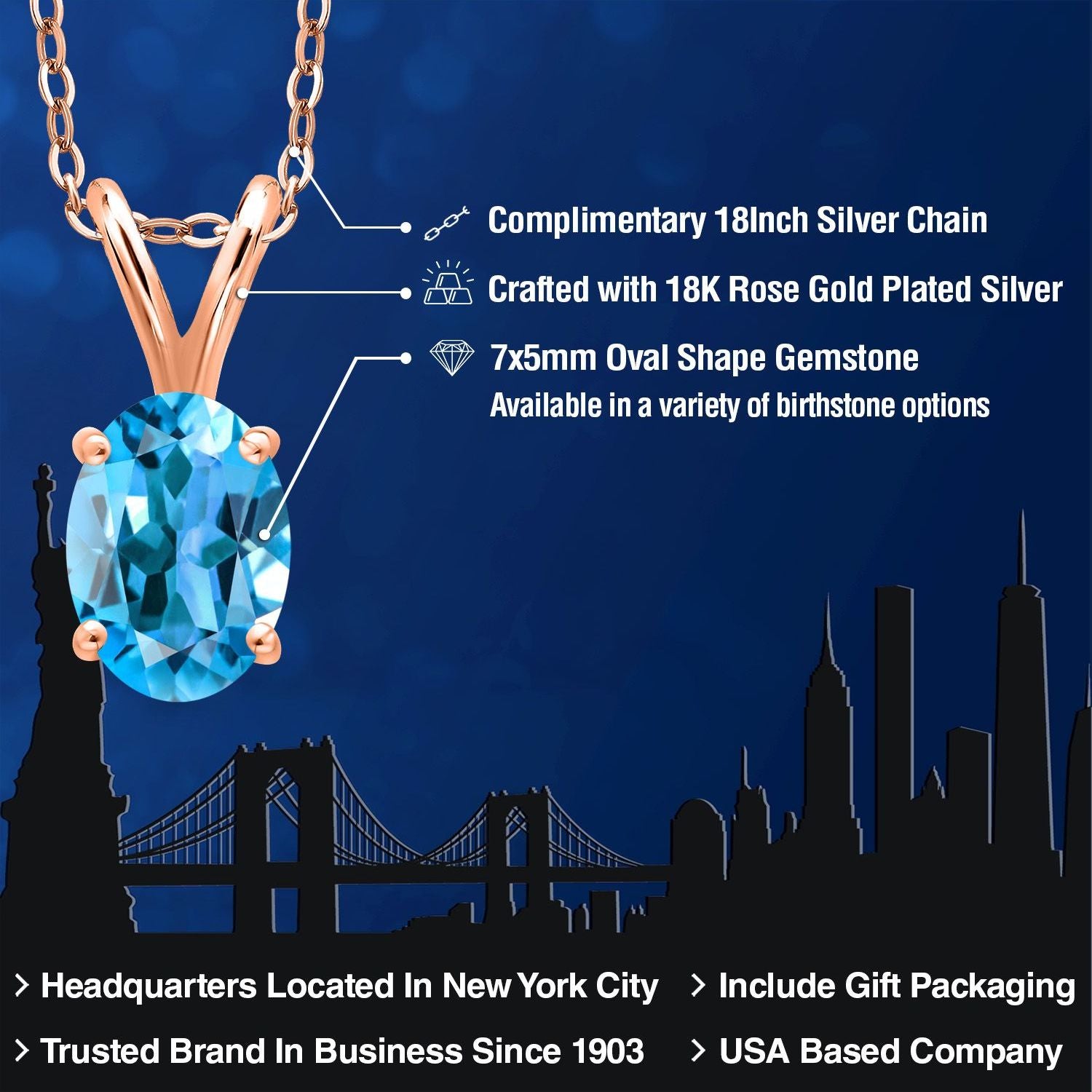 Pendant in 925 Rose Gold Plated Silver