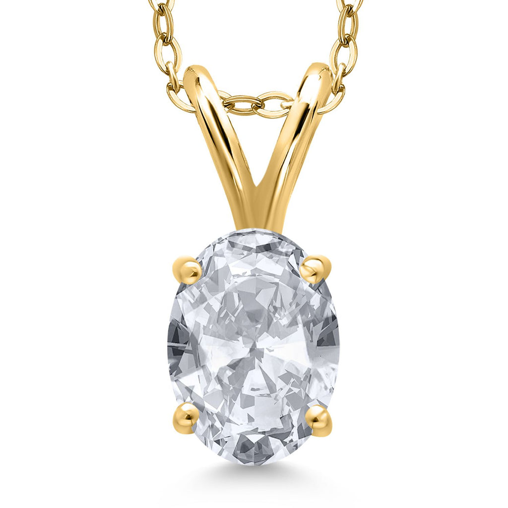 White Topaz - November_Pendant in 925 Yellow Gold Plated Silver