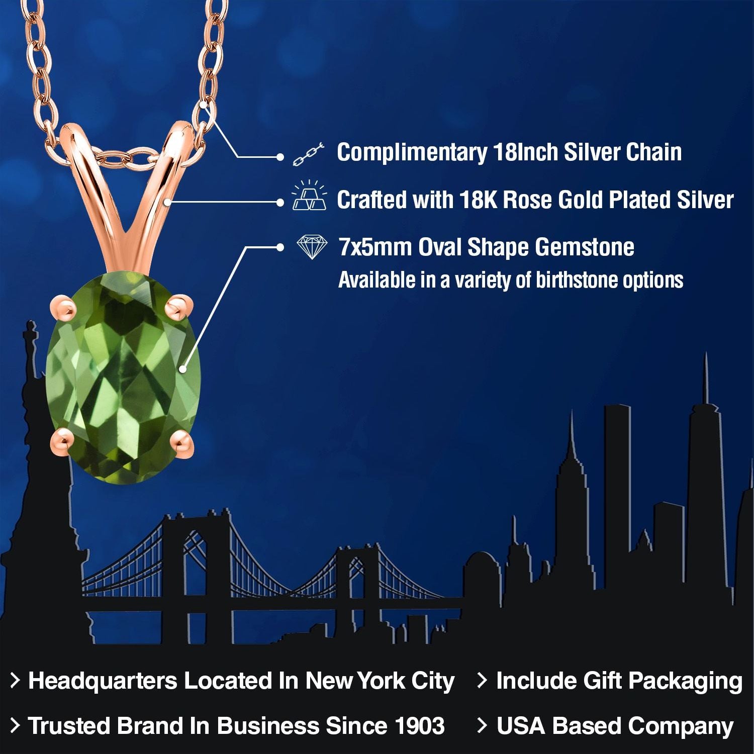 Pendant in 925 Rose Gold Plated Silver