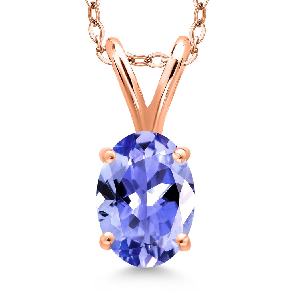 Tanzanite - December_Pendant in 925 Rose Gold Plated Silver