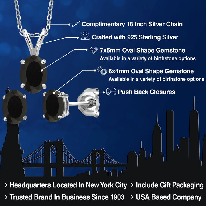 Pendant Earrings Set in 925 Sterling Silver