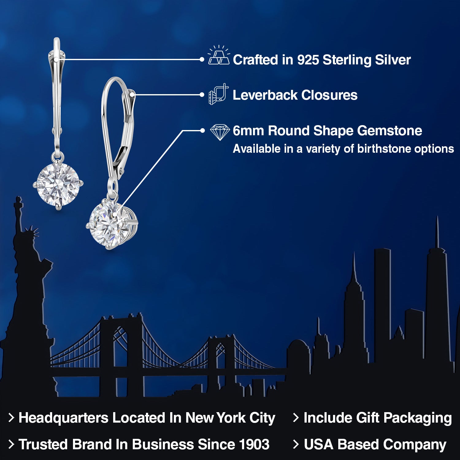 Earrings in 925 Sterling Silver