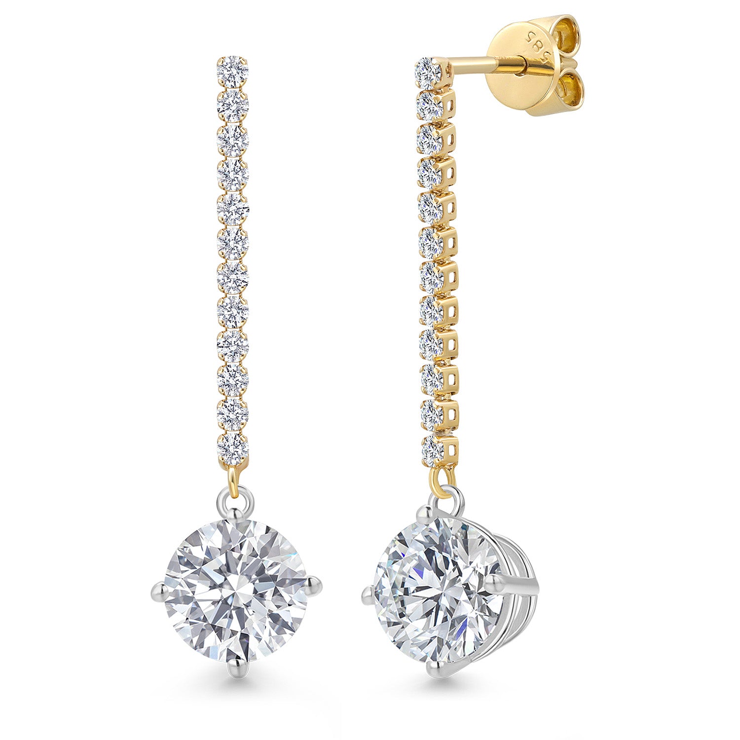 Earrings in 14K Two Tone Gold