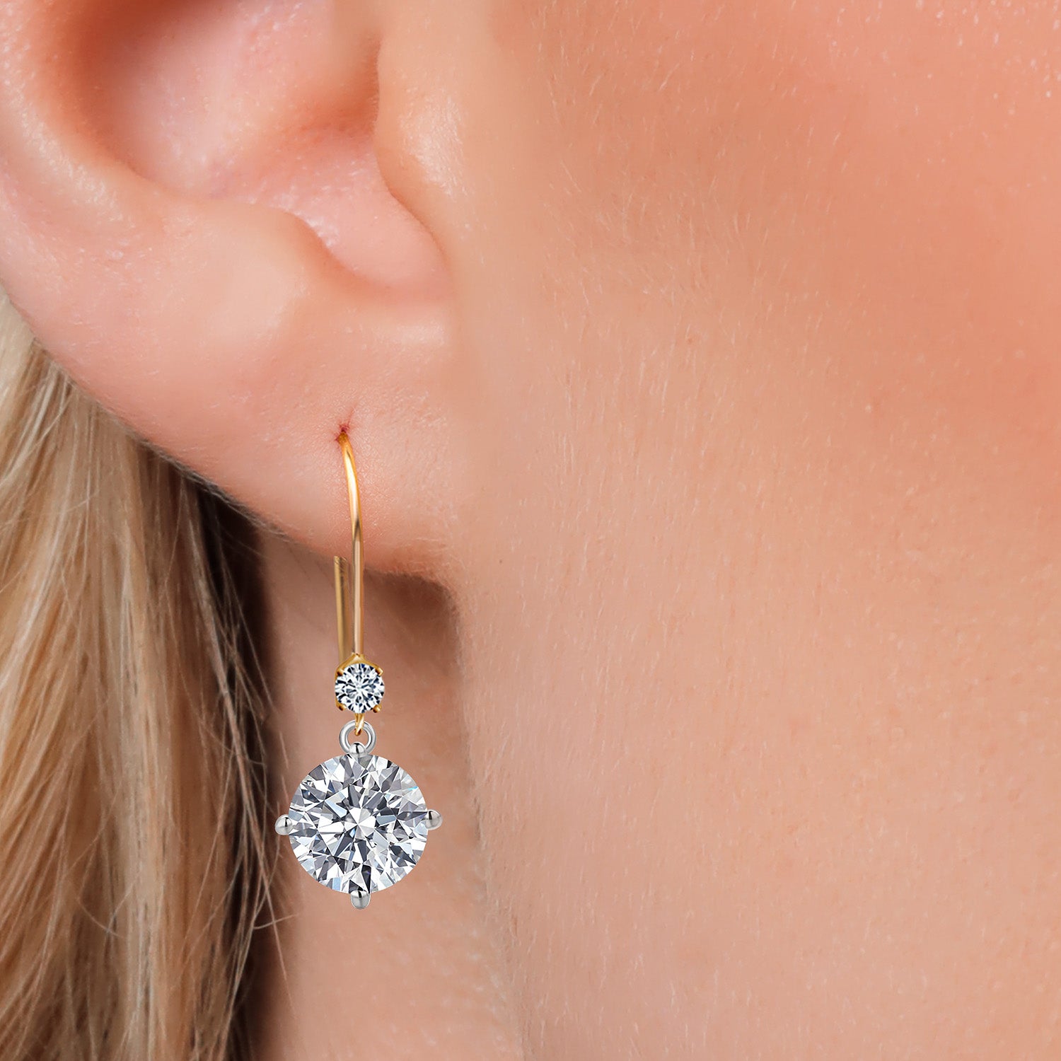Earrings in 14K Two Tone Gold