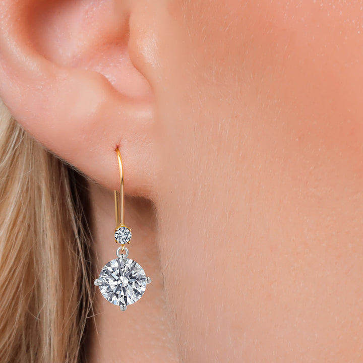 Earrings in 14K Two Tone Gold