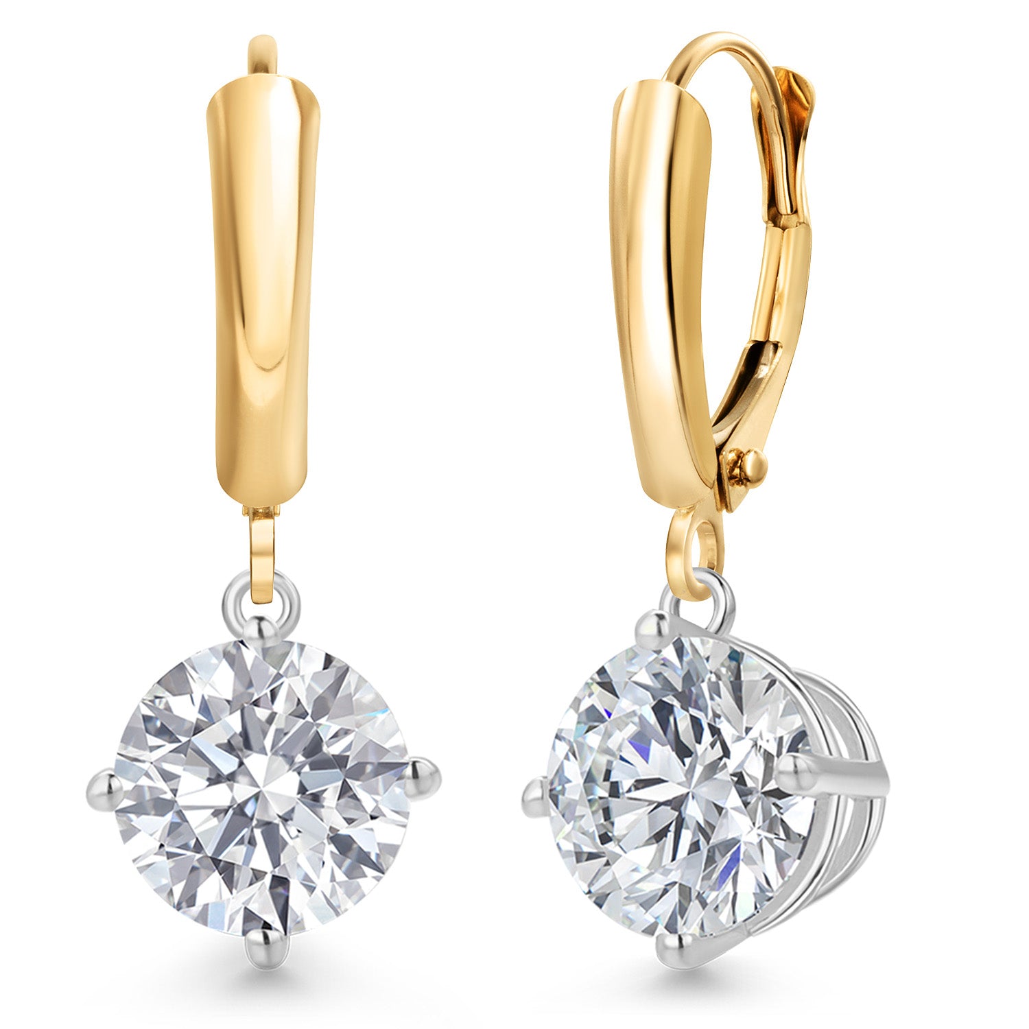 Earrings in 14K Two Tone Gold