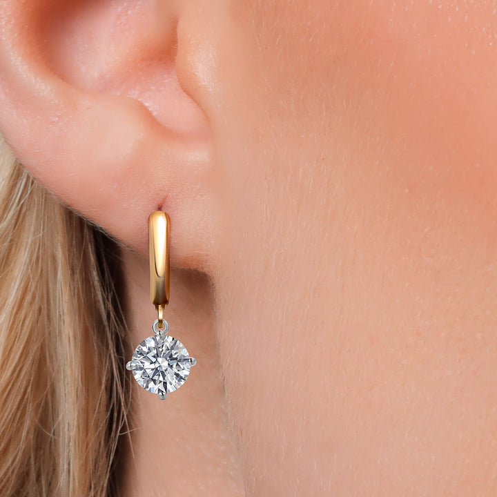 Earrings in 14K Two Tone Gold