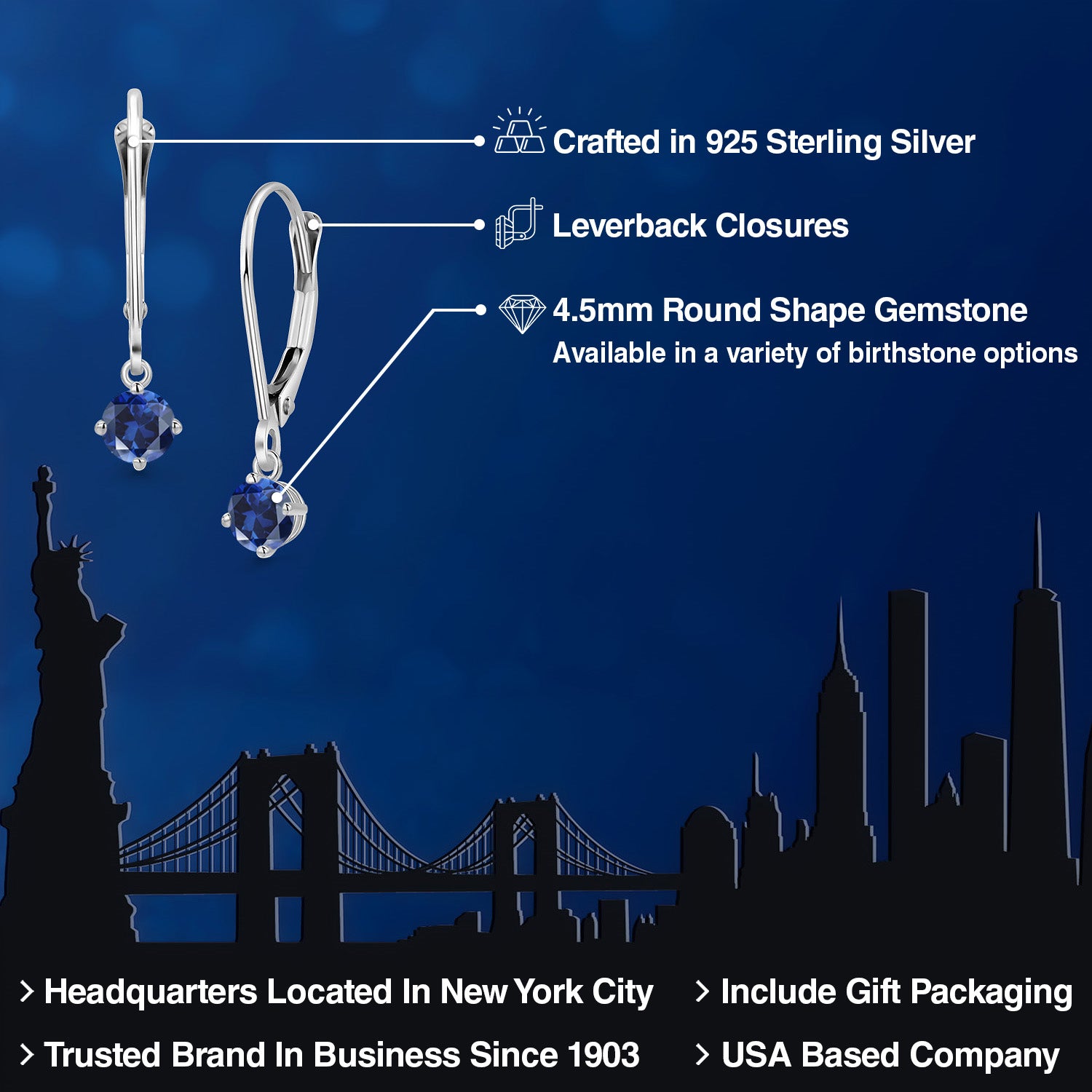 Earrings in 925 Sterling Silver