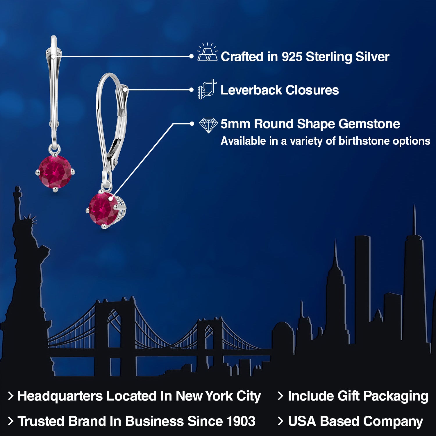 Earrings in 925 Sterling Silver