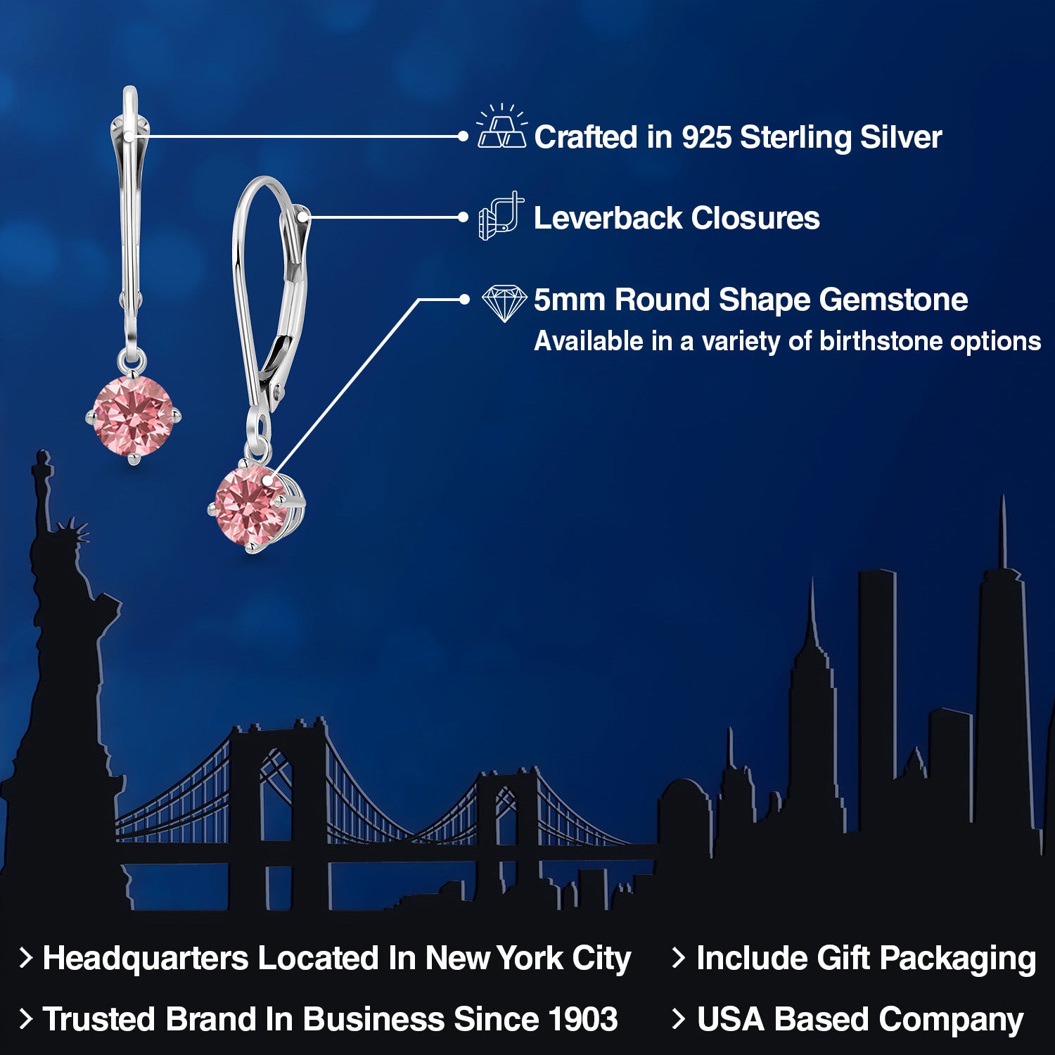 Earrings in 925 Sterling Silver