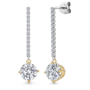 Earrings in 14K Two Tone Gold
