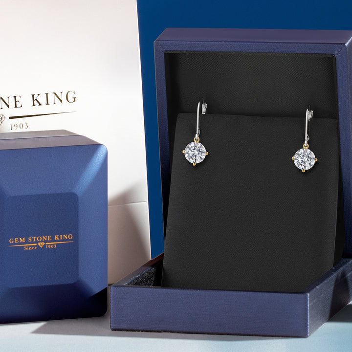 Earrings in 14K Two Tone Gold