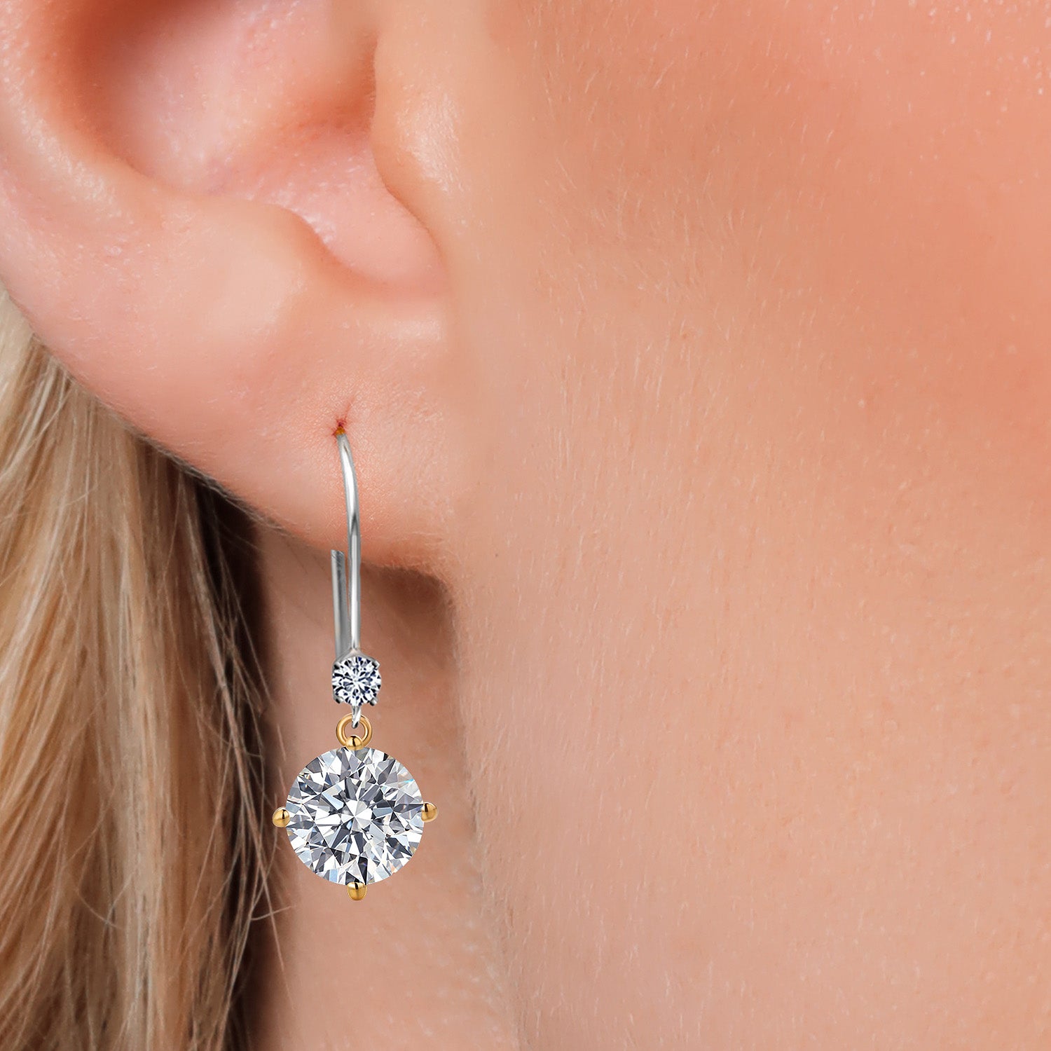 Earrings in 14K Two Tone Gold
