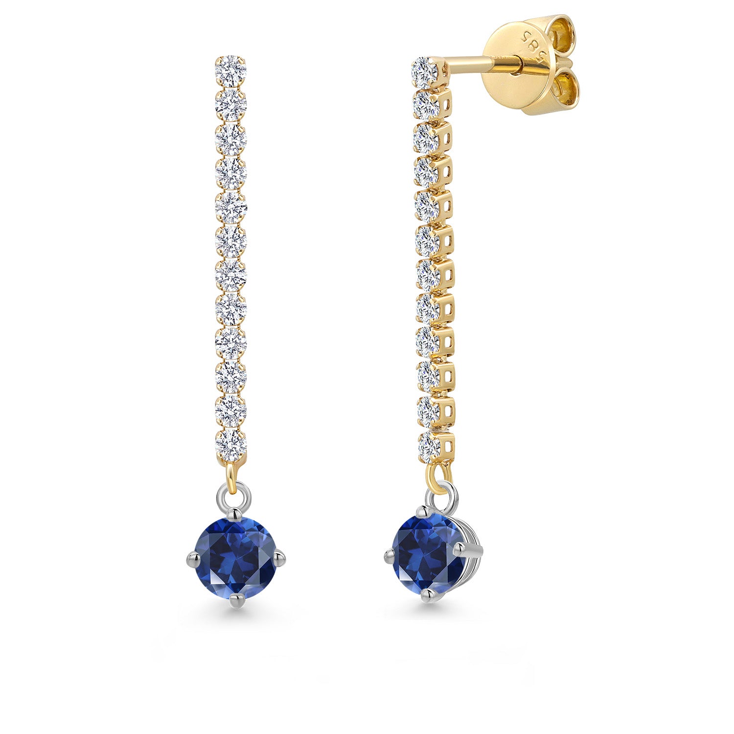 Earrings in 14K Two Tone Gold