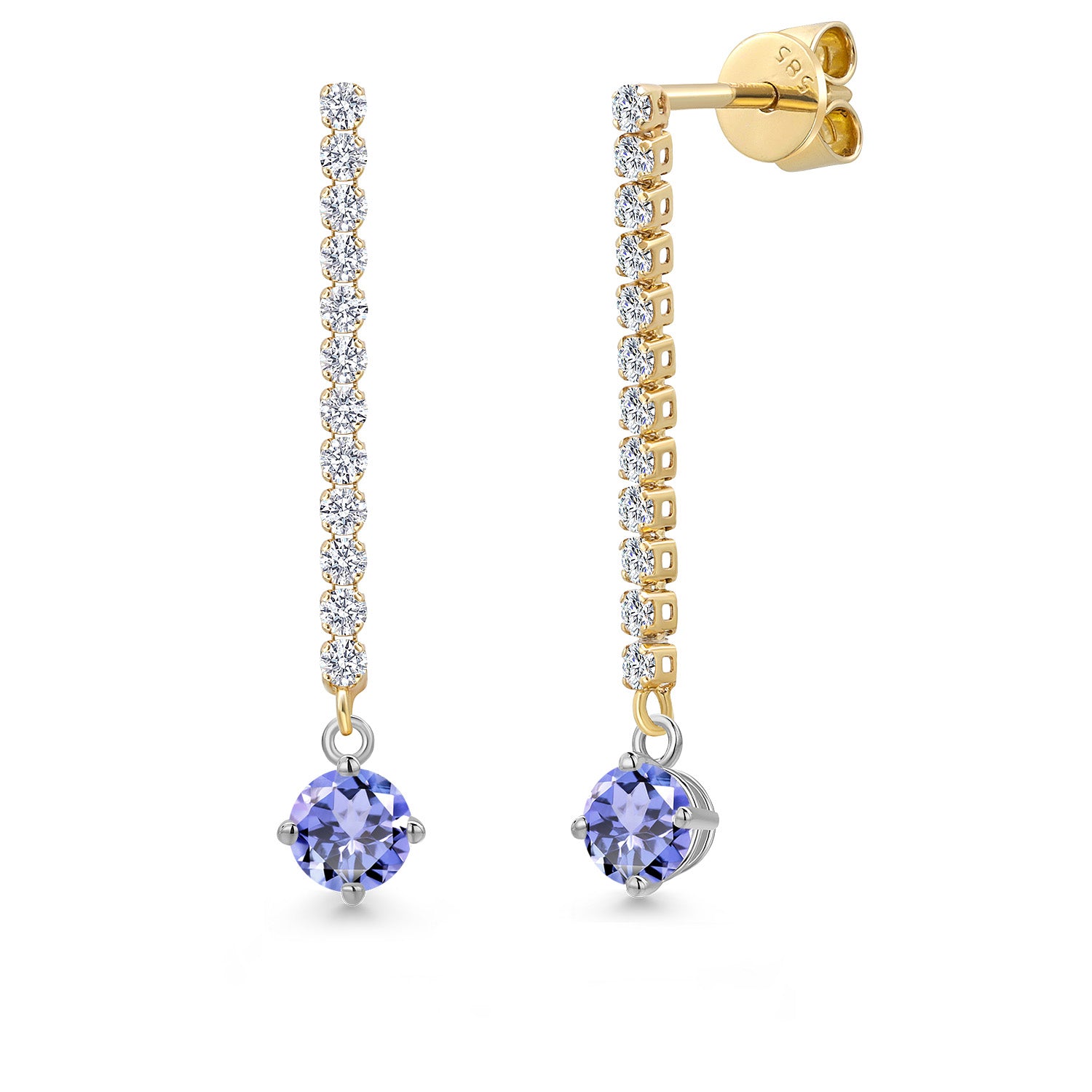 Earrings in 14K Two Tone Gold