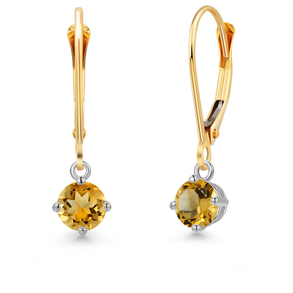 Citrine - November_Earrings in 14K Two Tone Gold