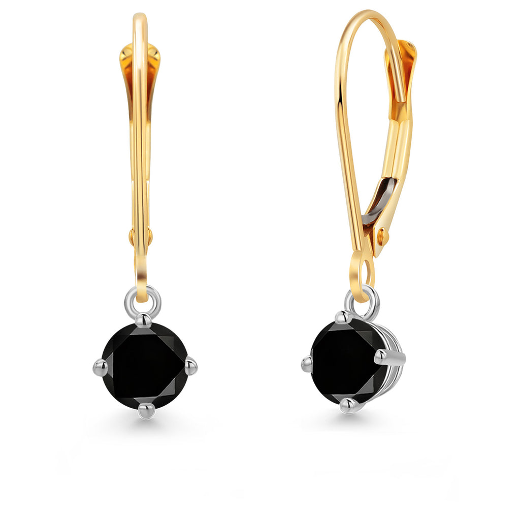 Black Diamond - April_Earrings in 14K Two Tone Gold