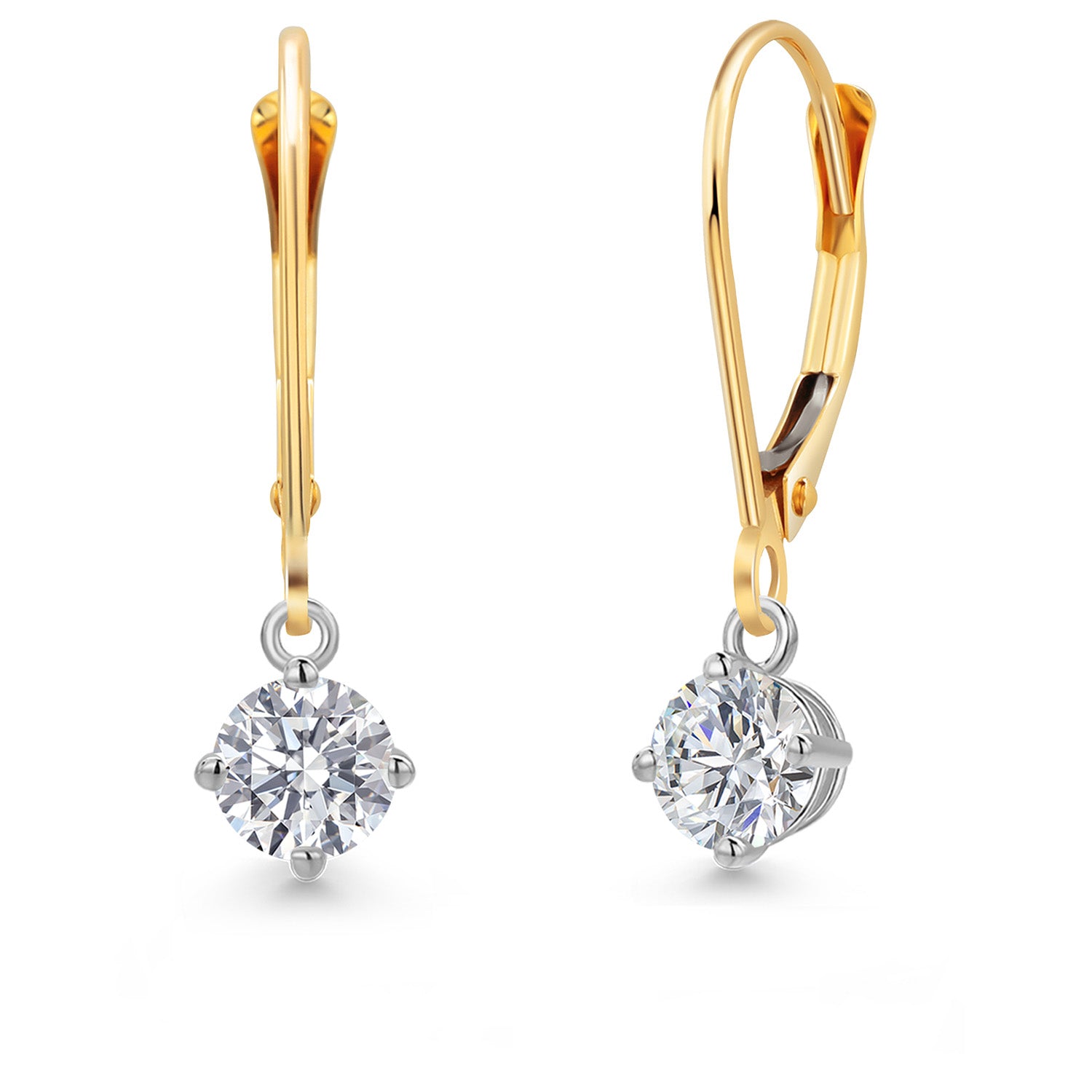Earrings in 14K Two Tone Gold