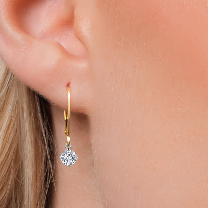 Earrings in 14K Two Tone Gold