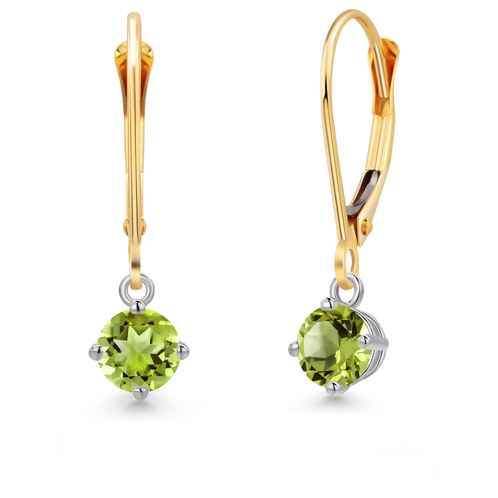 Peridot - August_Earrings in 14K Two Tone Gold