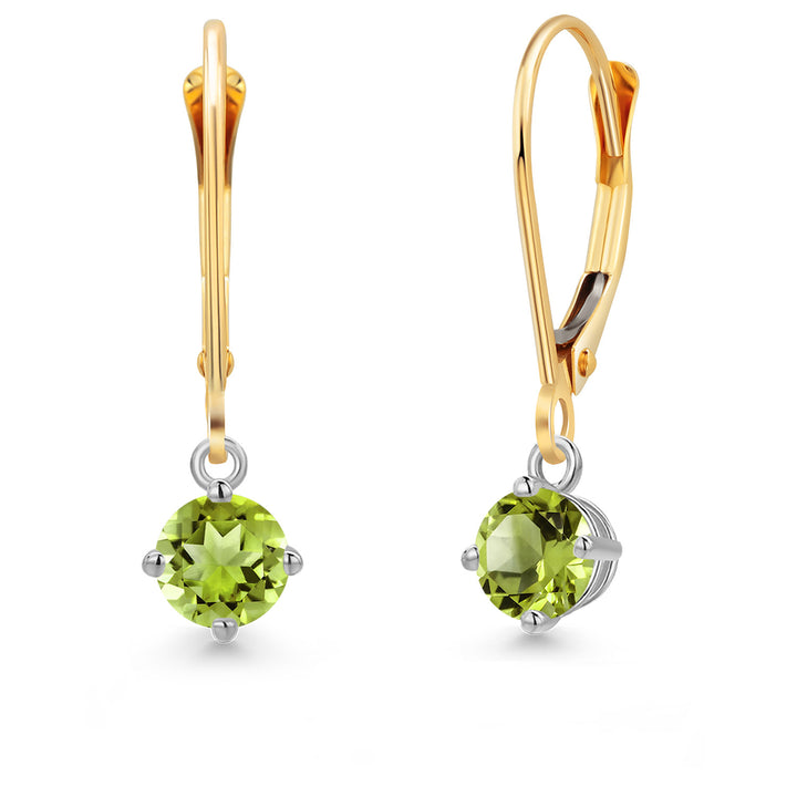Peridot - August_Earrings in 14K Two Tone Gold