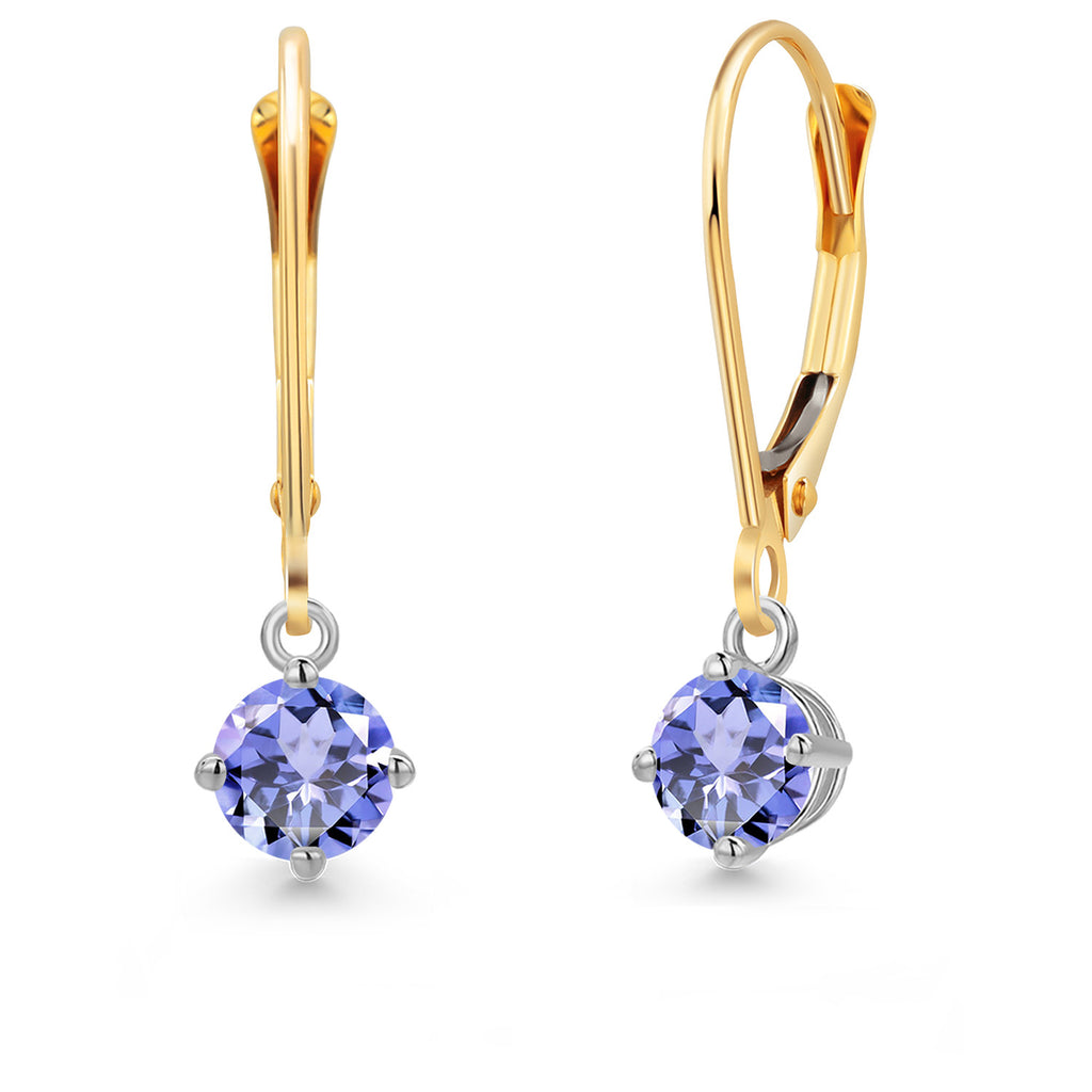 Tanzanite - December_Earrings in 14K Two Tone Gold
