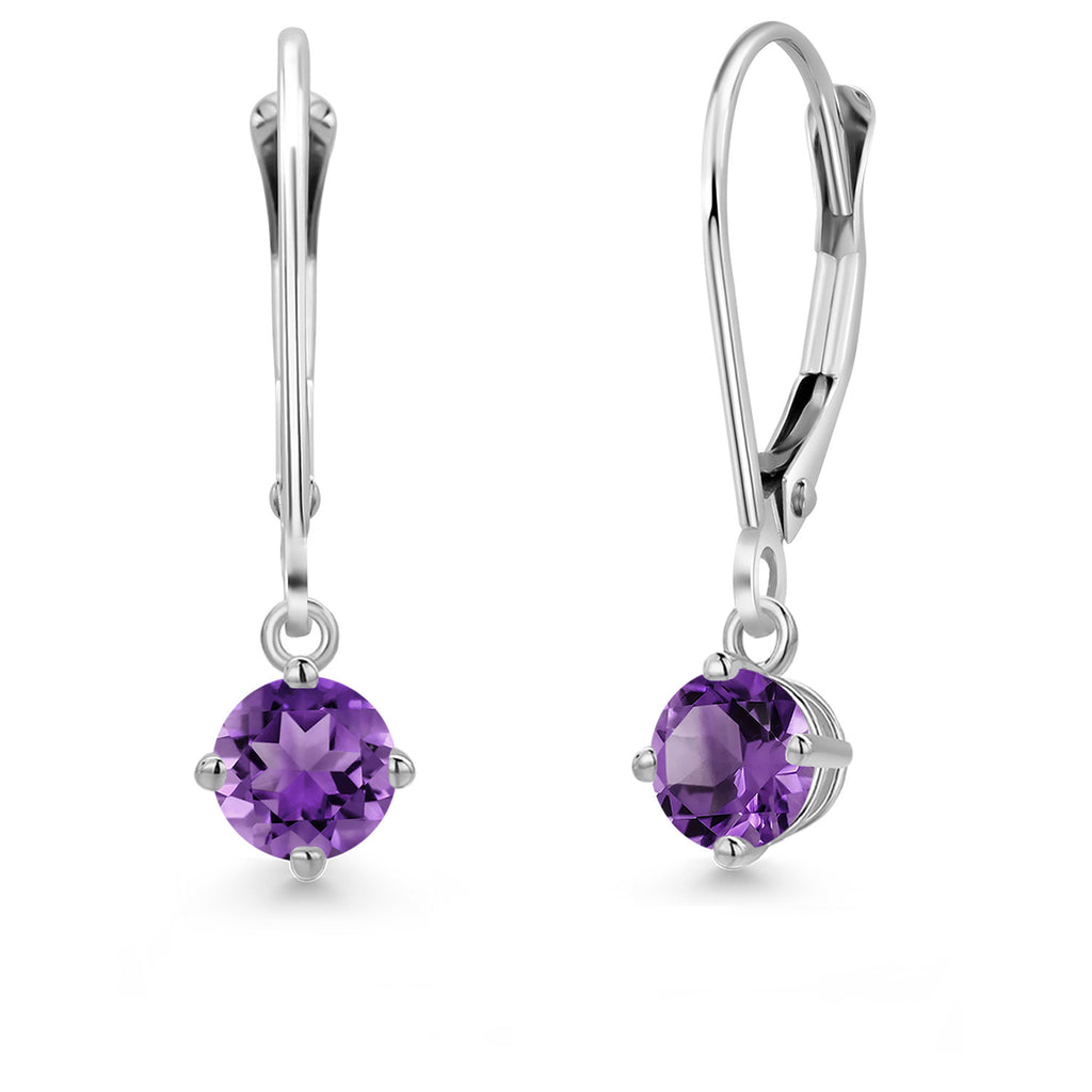 Amethyst - February_Earrings in 14K White Gold
