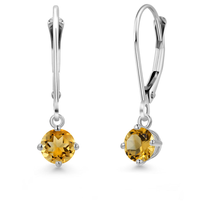 Citrine - November_Earrings in 14K White Gold