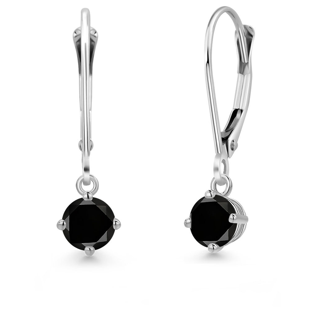 Black Diamond - April_Earrings in 14K White Gold