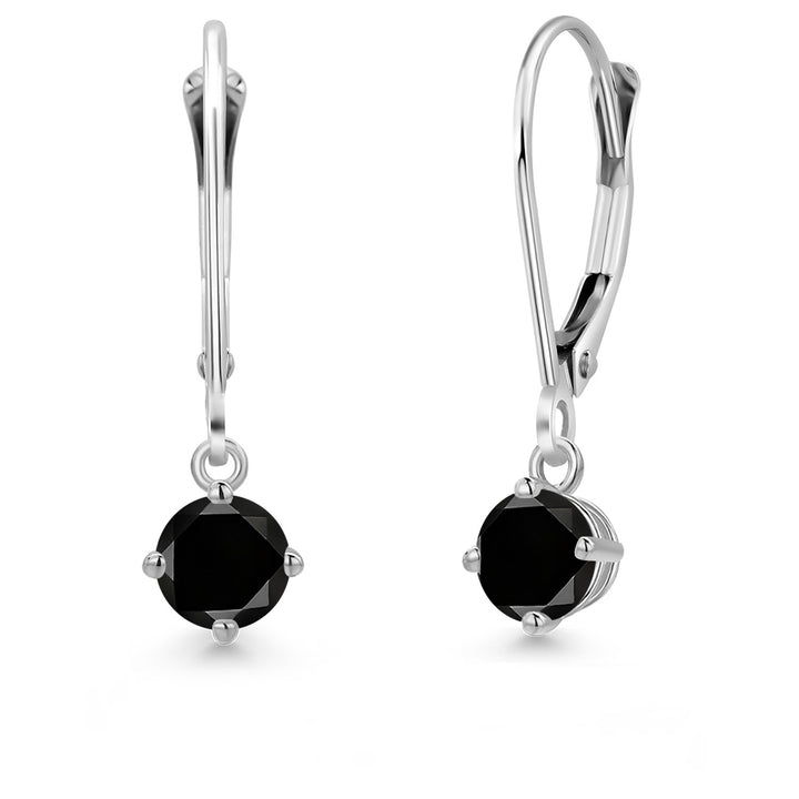 Black Diamond - April_Earrings in 14K White Gold