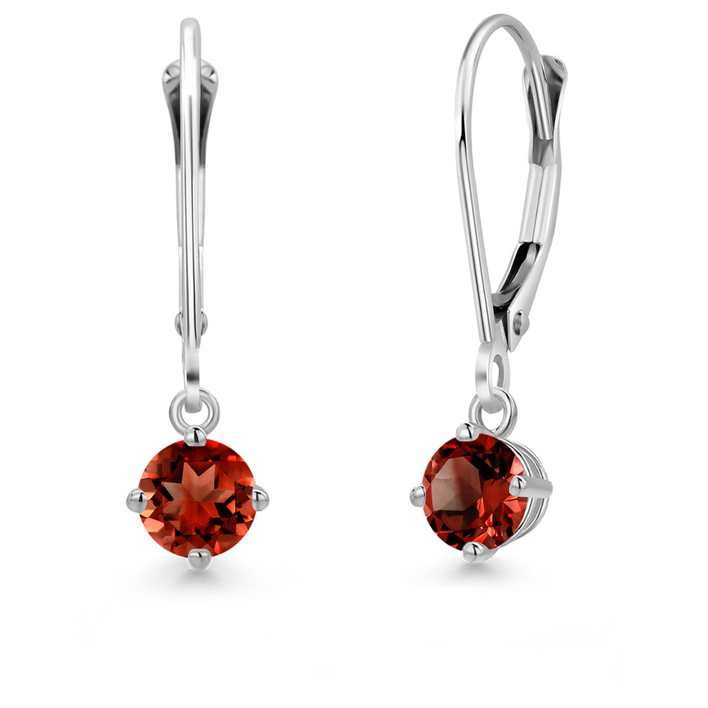 Garnet - January_Earrings in 14K White Gold