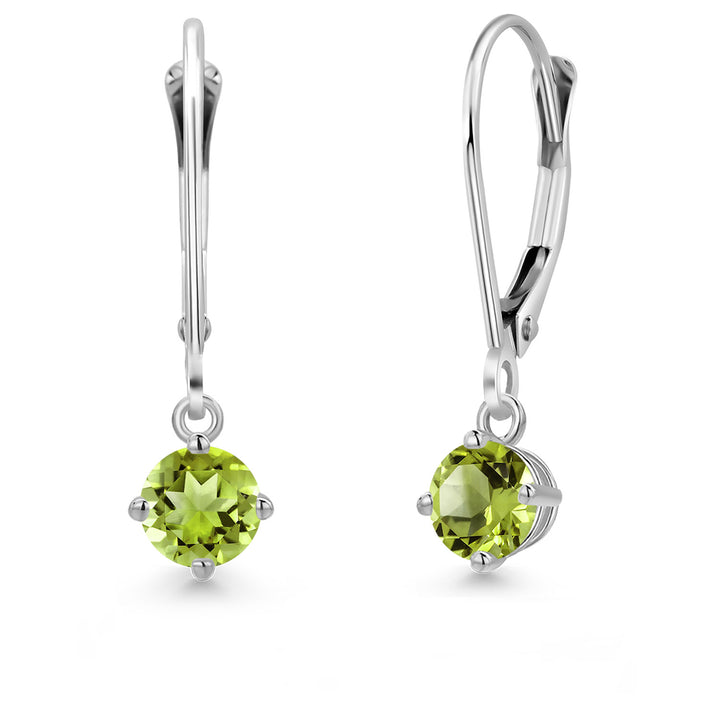 Peridot - August_Earrings in 14K White Gold