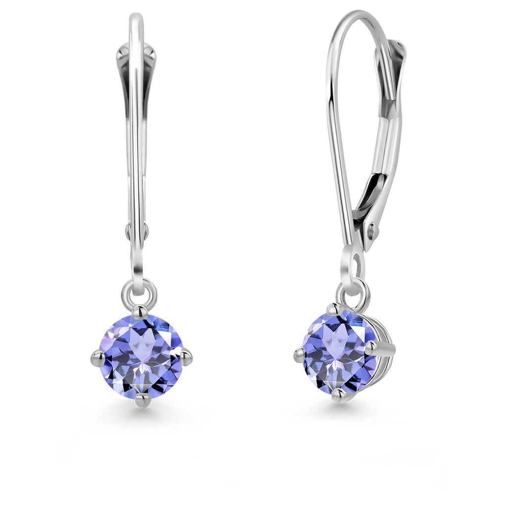 Tanzanite - December_Earrings in 14K White Gold