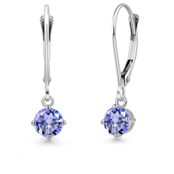 Tanzanite - December_Earrings in 14K White Gold