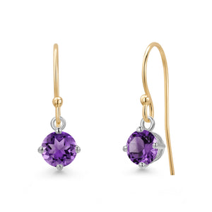 Amethyst - February_Earrings in 14K Two Tone Gold