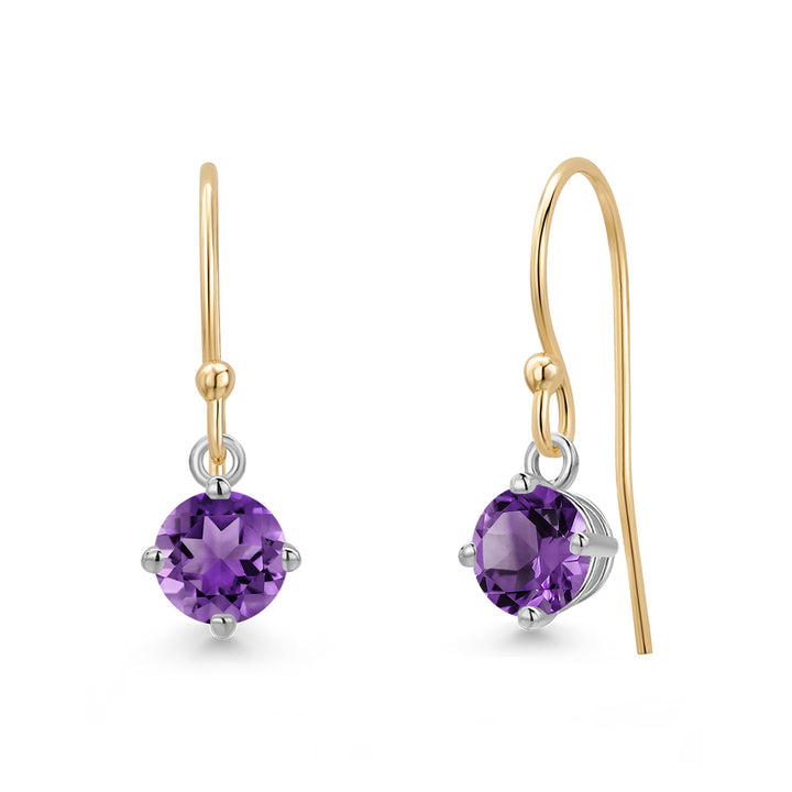 Amethyst - February_Earrings in 14K Two Tone Gold